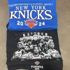 New York Knicks Playoffs T-Shirts 2024 and 2025 (both shirts)